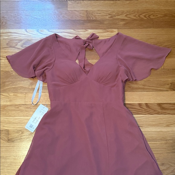 Azazie Kimber in desert rose Maxi Dress size A8 - Picture 5 of 12